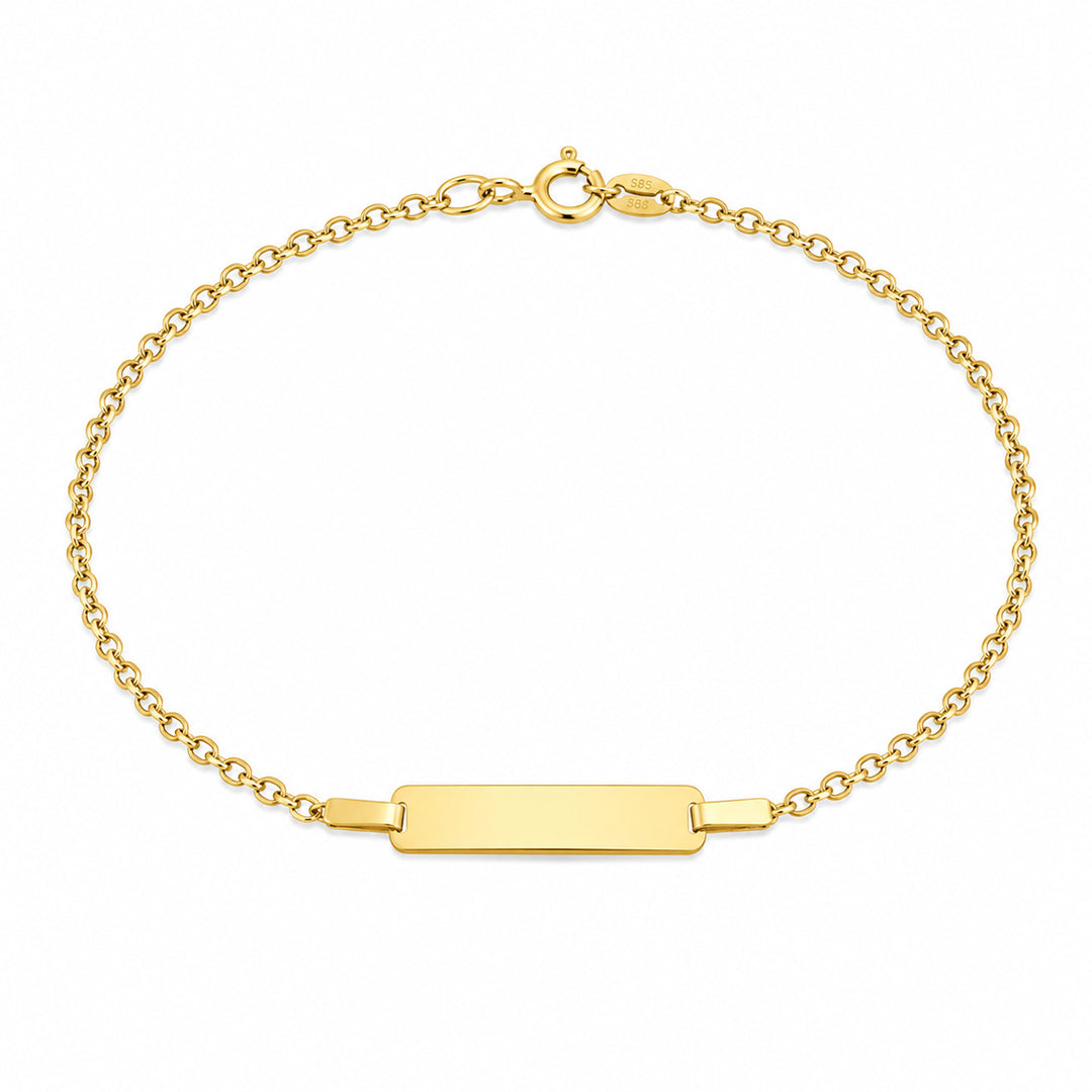 9K Yellow Gold Baby ID Bracelet 14cm