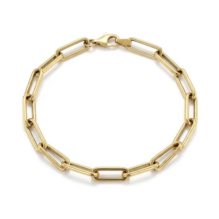 9K Yellow Gold Paperchain Bracelet 2cm