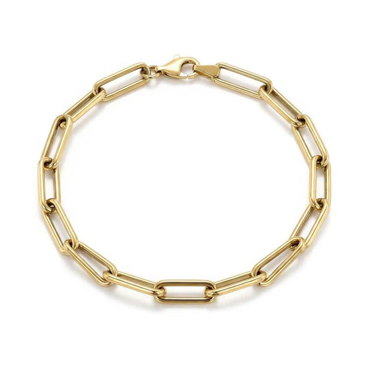 9K Yellow Gold Paperchain Bracelet 2cm