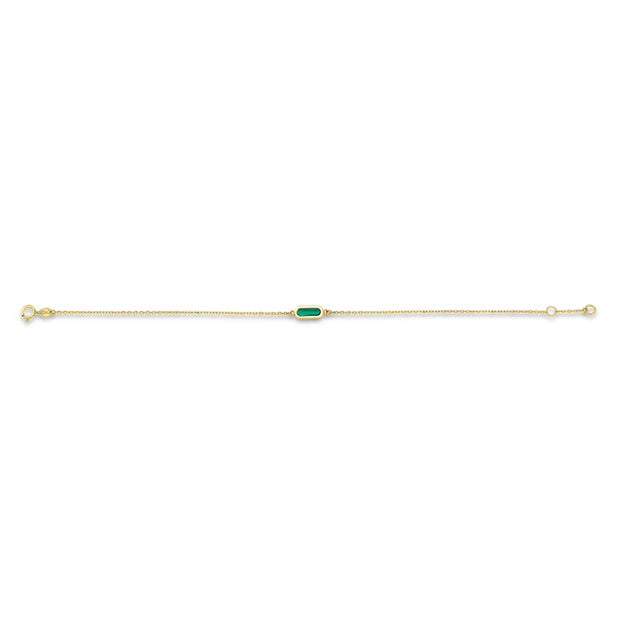 9K Yellow Gold Malachite Bracelet 17-19cm | The Jewellery Boutique