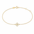 9K Yellow Gold Mother of Pearl Clover Bracelet 17-19cm