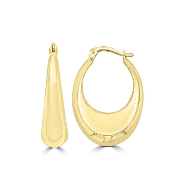 9K Yellow Gold Chunky Hollow Hoops 25mm | The Jewellery Boutique