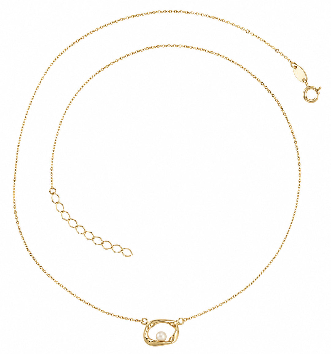 9K Yellow Gold Floating Freshwater Pearl Necklace 45-50cm