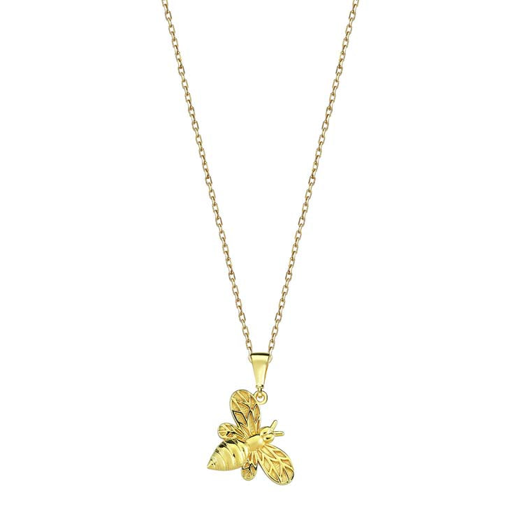 9K Yellow Gold Bumble Bee Necklace 4-45cm