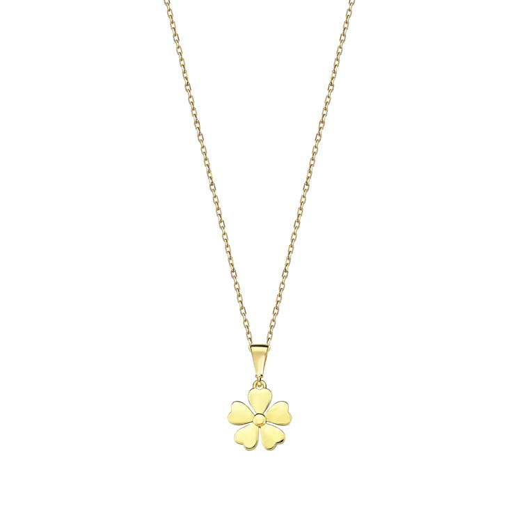 9K Yellow Gold Flower Necklace 4-45cm