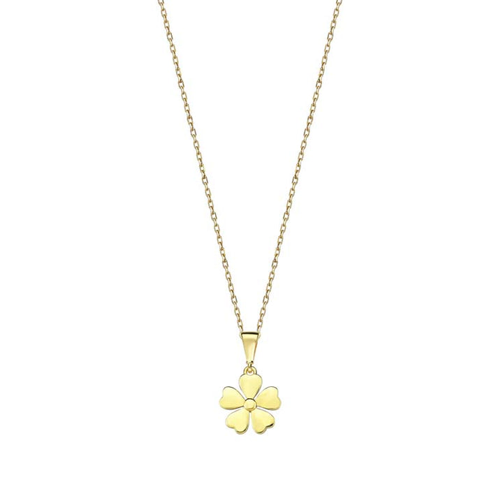 9K Yellow Gold Flower Necklace 4-45cm