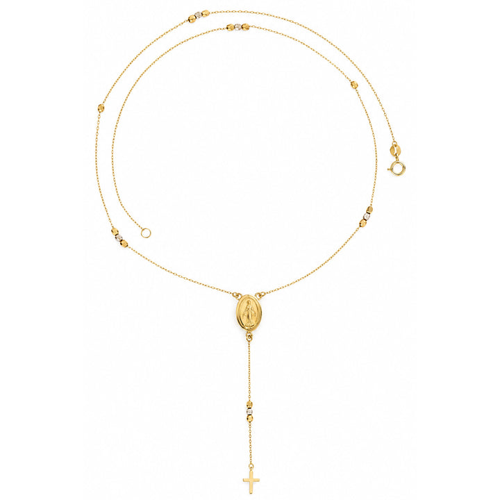 9K Yellow Gold Rosary Y Necklace 45-50cm