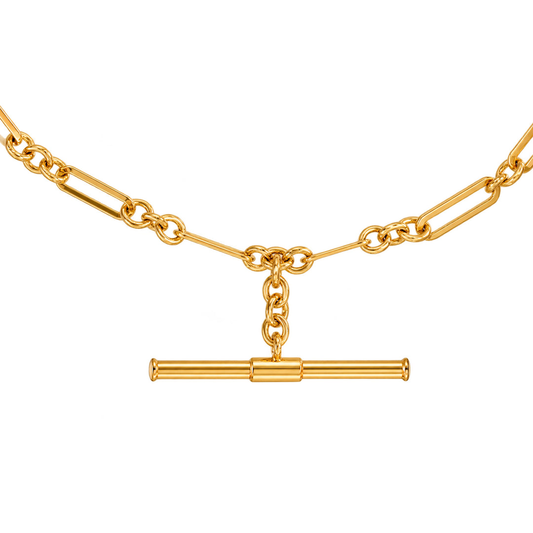 9K Yellow Gold Heirloom Paperchain FOB Necklace 45cm