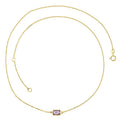 9K Yellow Gold Faceted Amethyst Necklace 45cm