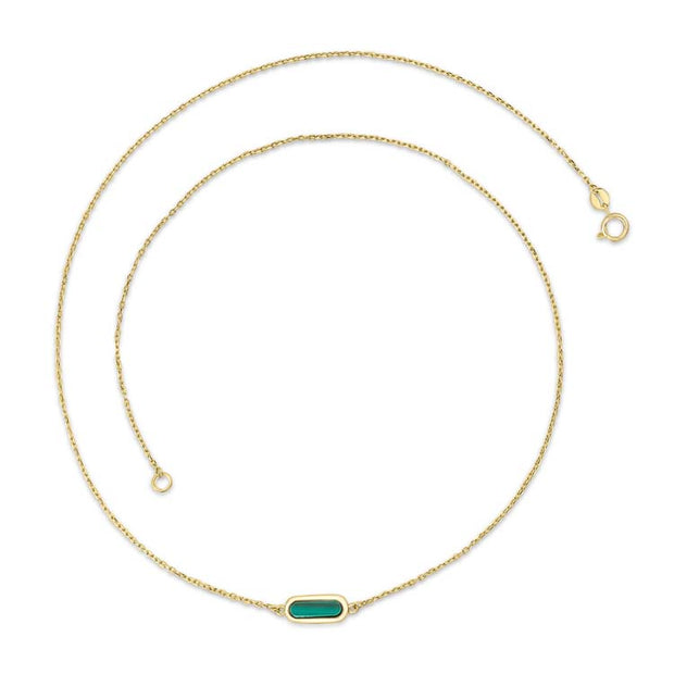 9K Yellow Gold Malachite Necklace 45cm | The Jewellery Boutique