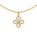 9K Yellow Gold Mother of Pearl Clover Necklace 45-50cm