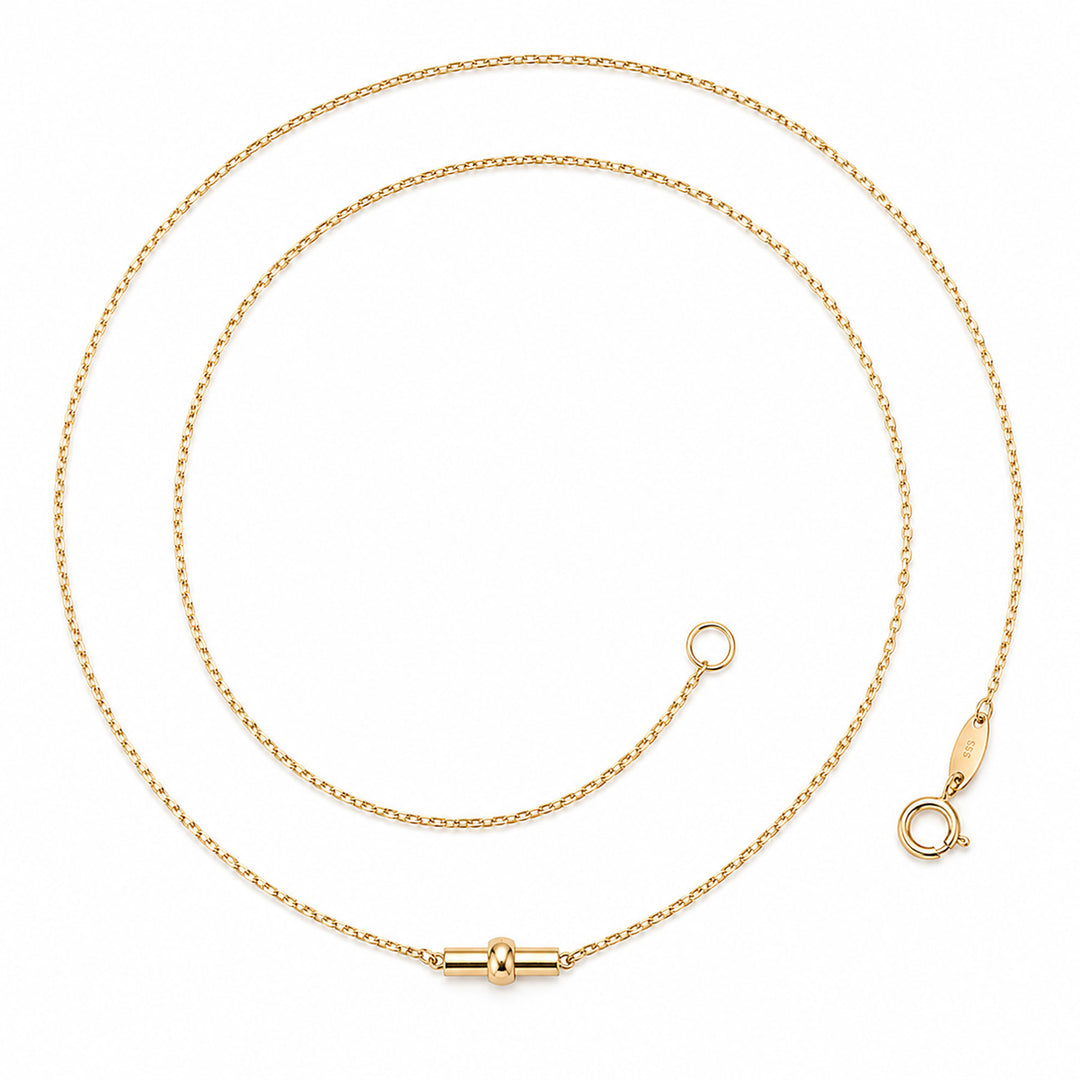 9K Yellow Gold Bar Necklace 40-45cm