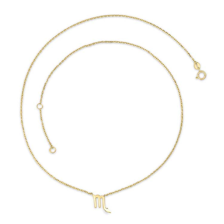 9K Yellow Gold Scorpio Zodiac Necklace 40-45cm | The Jewellery Boutique