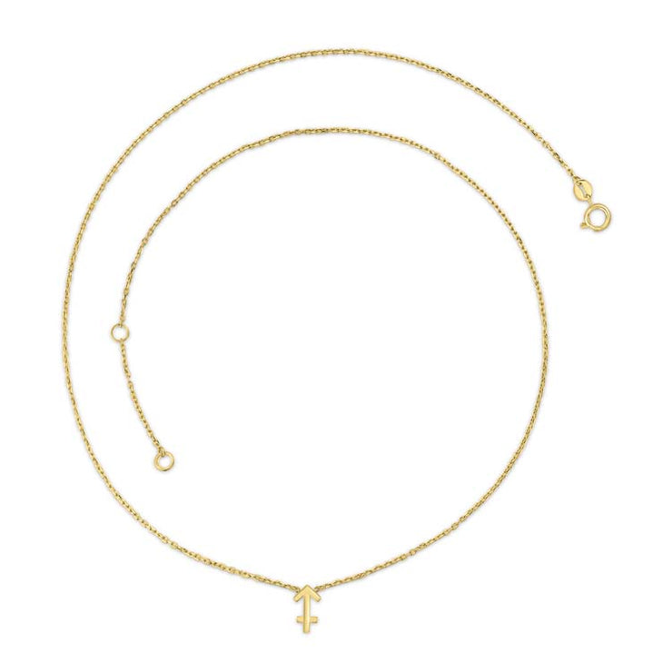 9K Yellow Gold Sagittarius Zodiac Necklace 40-45cm | The Jewellery Boutique