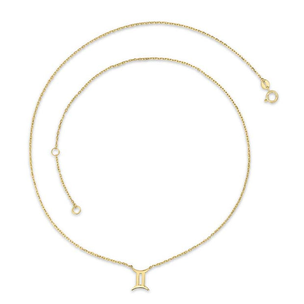 9K Yellow Gold Gemini Zodiac Necklace 40-45cm | The Jewellery Boutique