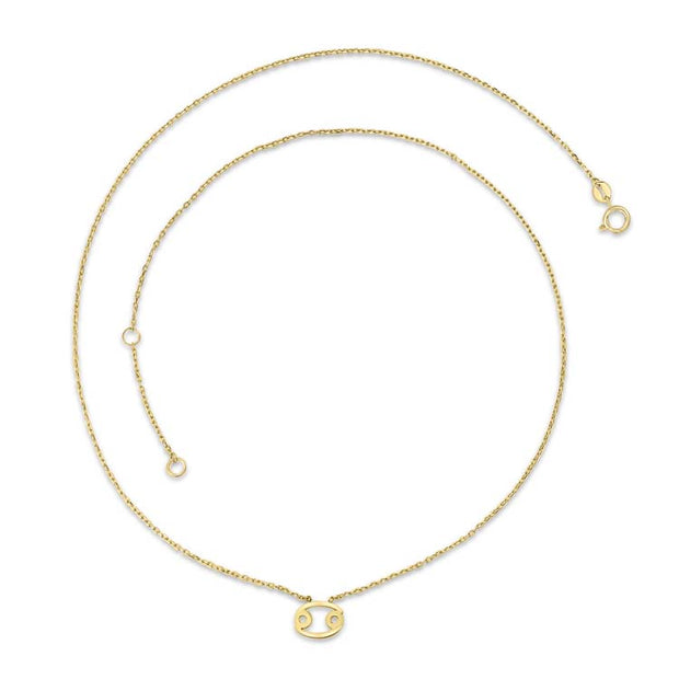 9K Yellow Gold Cancer Zodiac Necklace 40-45cm | The Jewellery Boutique