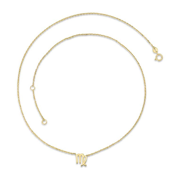 9K Yellow Gold Virgo Zodiac Necklace 40-45cm | The Jewellery Boutique