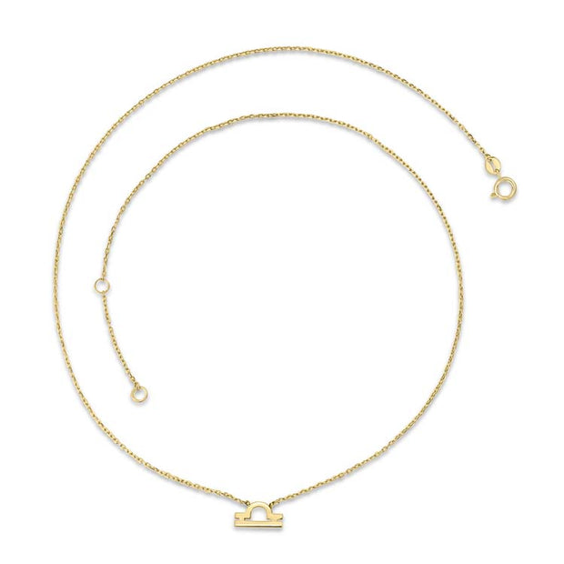 9K Yellow Gold Libra Zodiac Necklace 40-45cm | The Jewellery Boutique