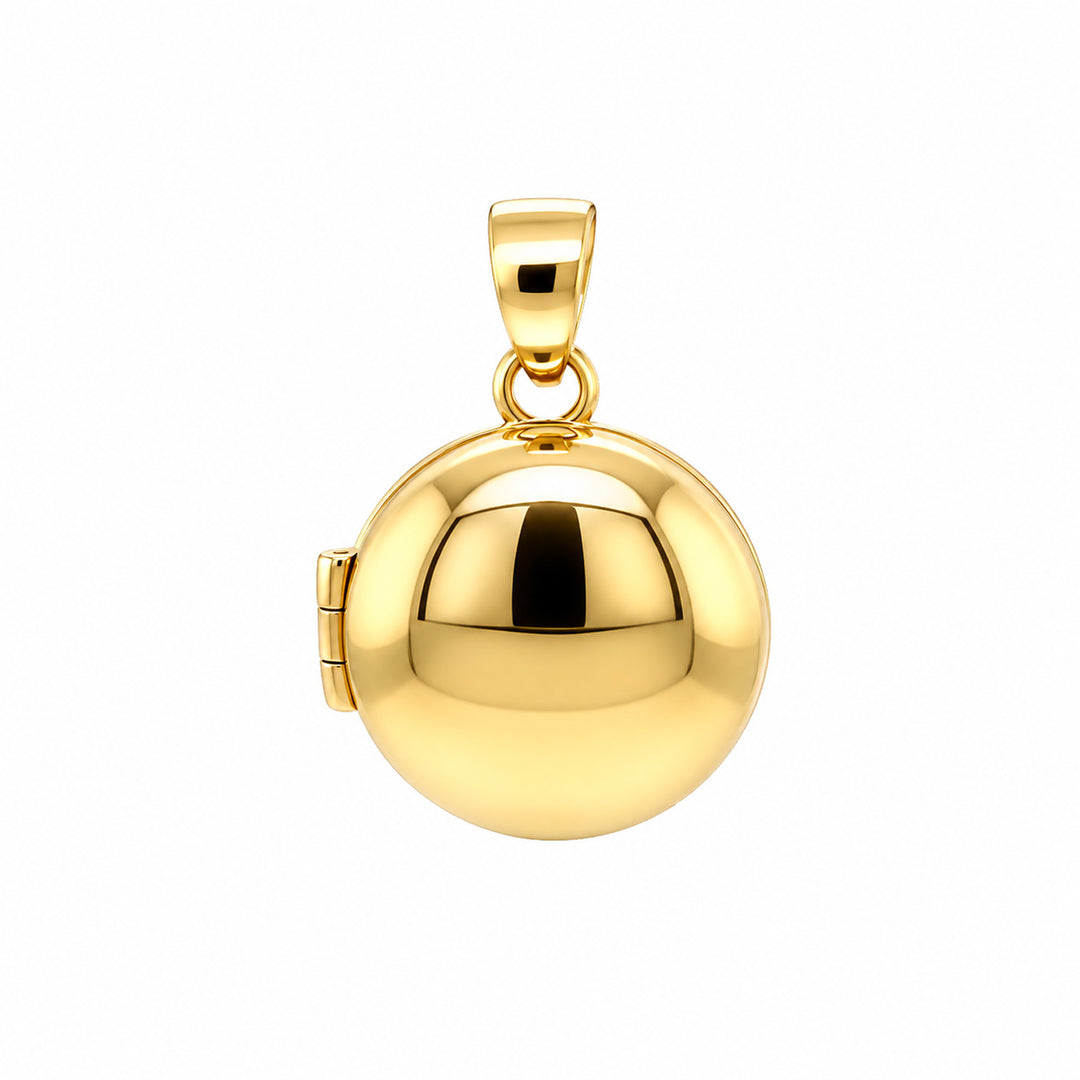 9K Yellow Gold Round Domed Locket Pendant