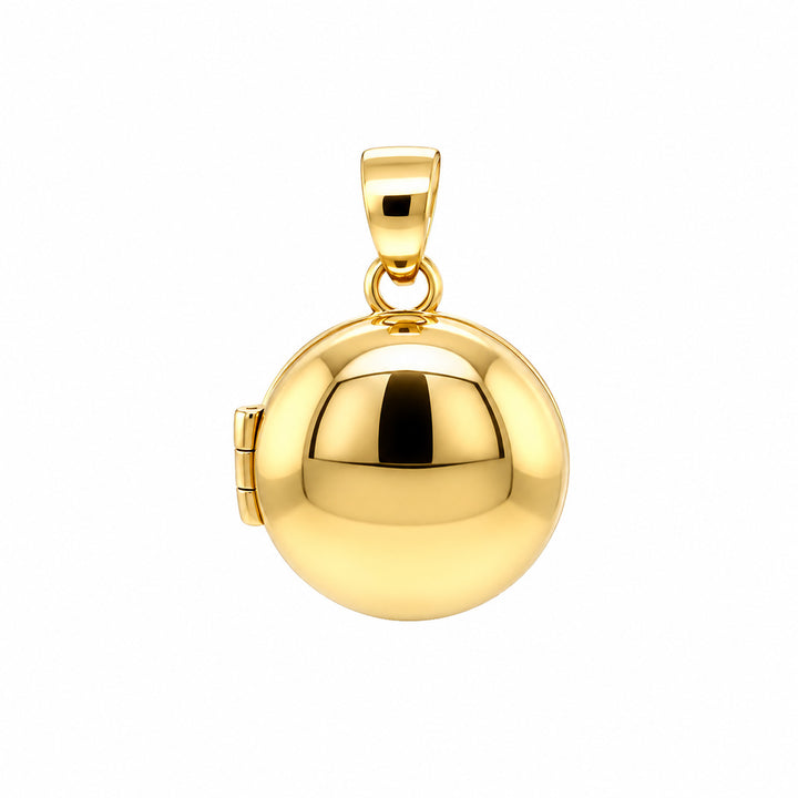 9K Yellow Gold Round Domed Locket Pendant
