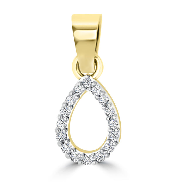 0.07ct GH I1 Diamond Tear Drop Pendant in 9K Yellow Gold