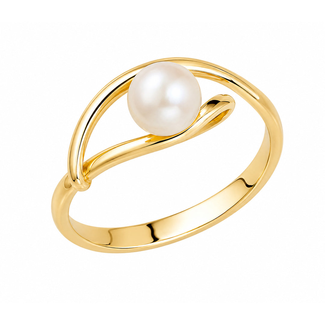 9K Yellow Gold Freshwater Pearl Eye Ring