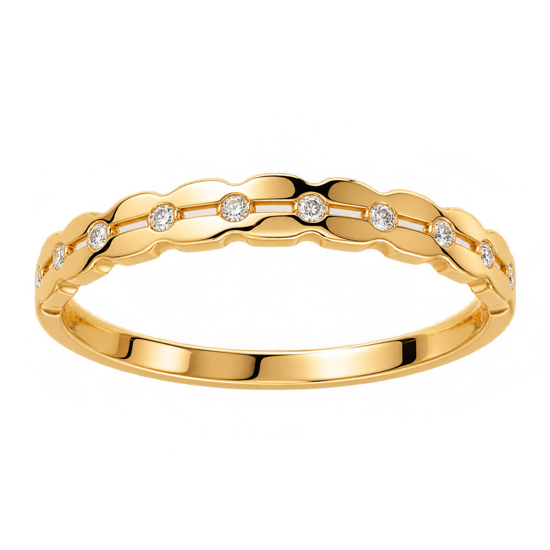 9K Yellow Gold Double Row Twist Ring