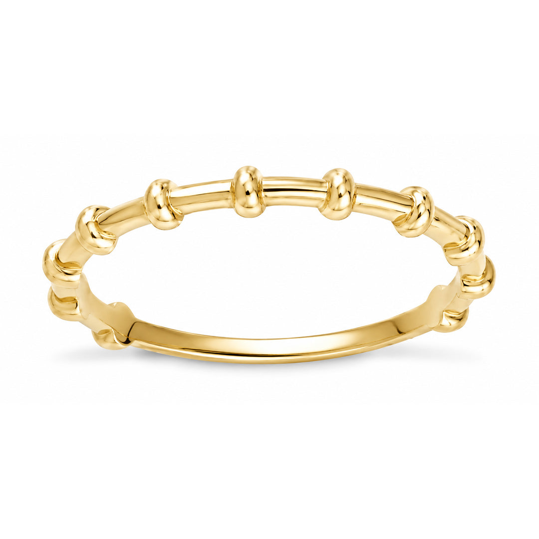 9K Yellow Gold Dots & Dashes Ring