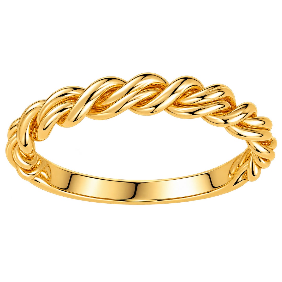 9K Yellow Gold Twisted Rope Ring