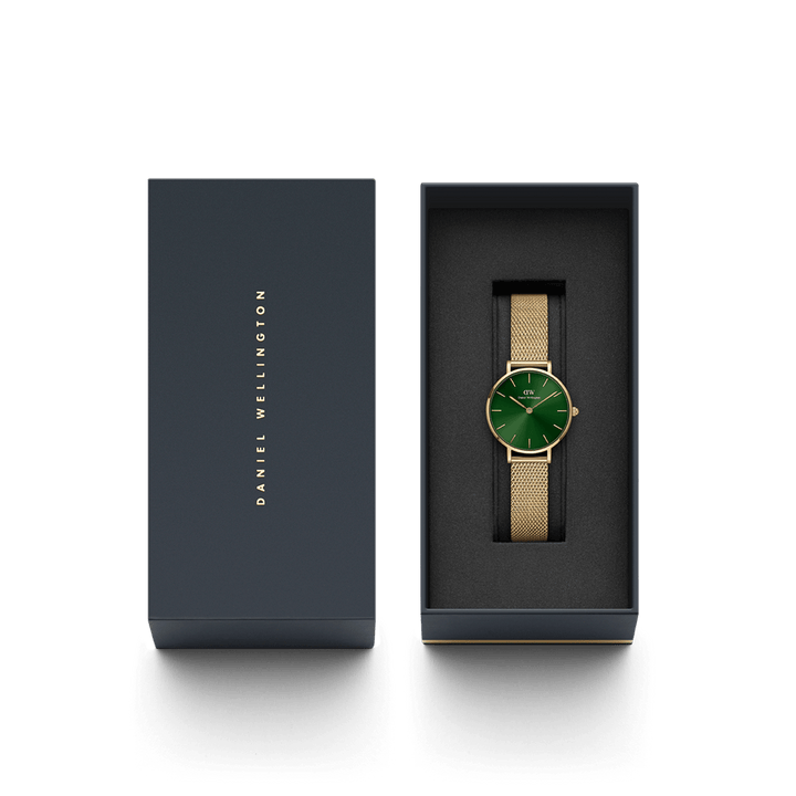 Petite Emerald 28 Gold & Green Watch