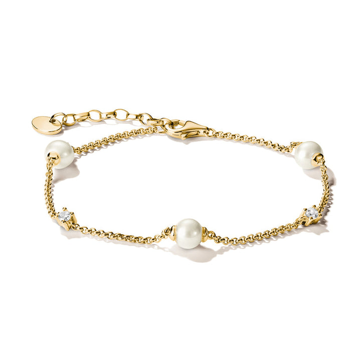 Bracelet with pearls and zirconia