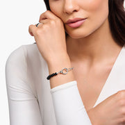 THOMAS SABO Bracelet with Onyx Beads and White Zirconia