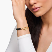 THOMAS SABO Bracelet with Onyx Beads and White Zirconia