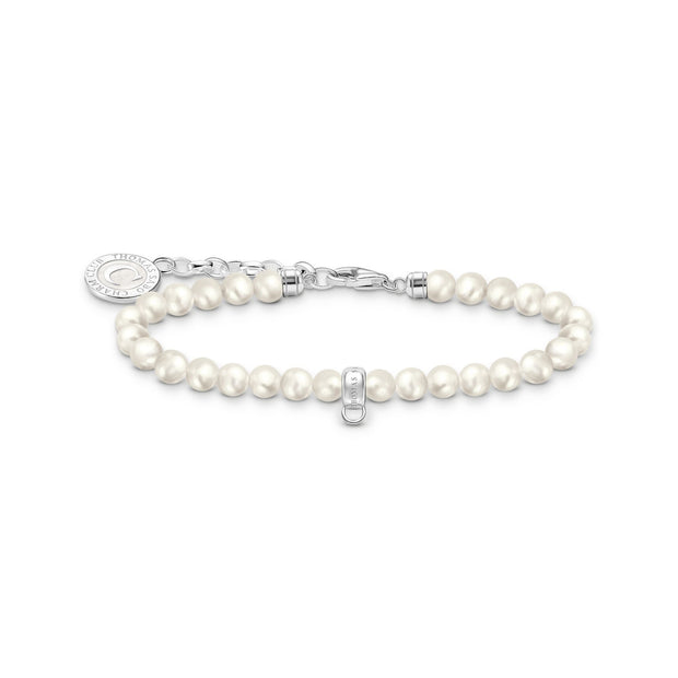 THOMAS SABO Member Charm Bracelet with White Freshwater Pearls
