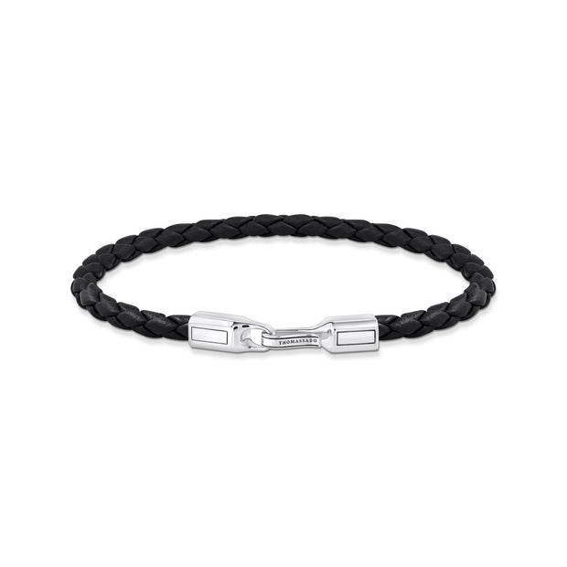 THOMAS SABO Bracelet with Braided, Black Leather