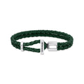 THOMAS SABO Double Bracelet with Braided, Green Leather