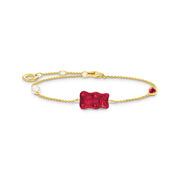 THOMAS SABO x HARIBO: Gold-plated Bracelet Strawberry Red Gold Bear