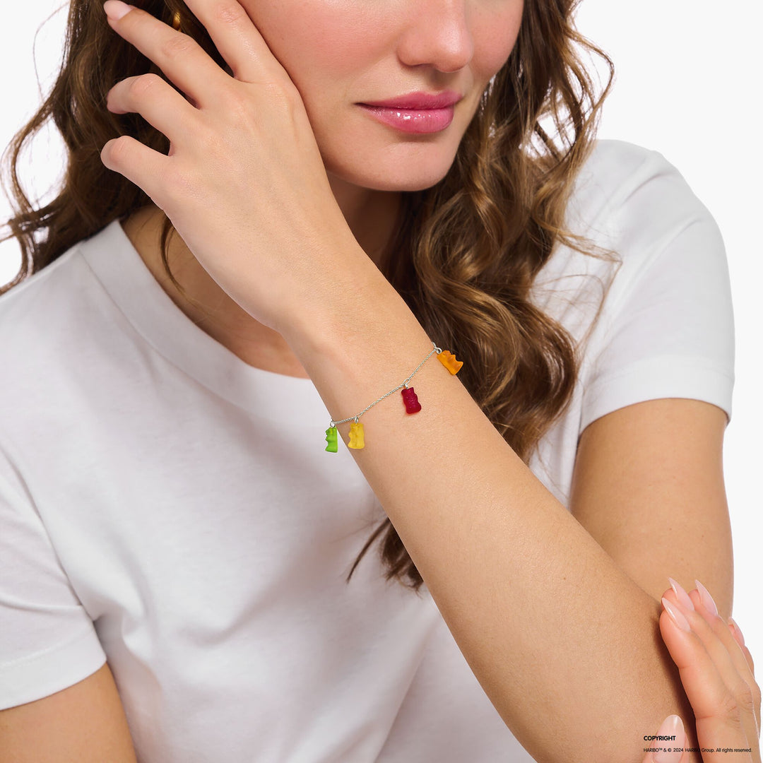 THOMAS SABO x HARIBO: Silver Bracelet with colourful golden bears