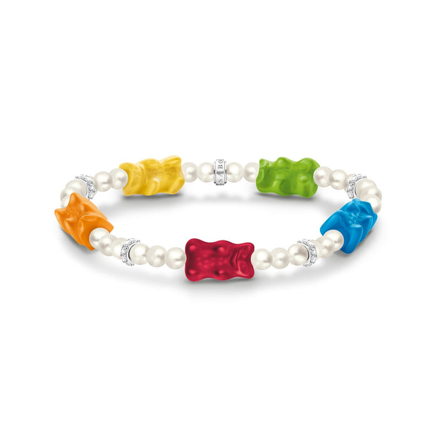THOMAS SABO x HARIBO: Silver Bead bracelet with colourful golden bears