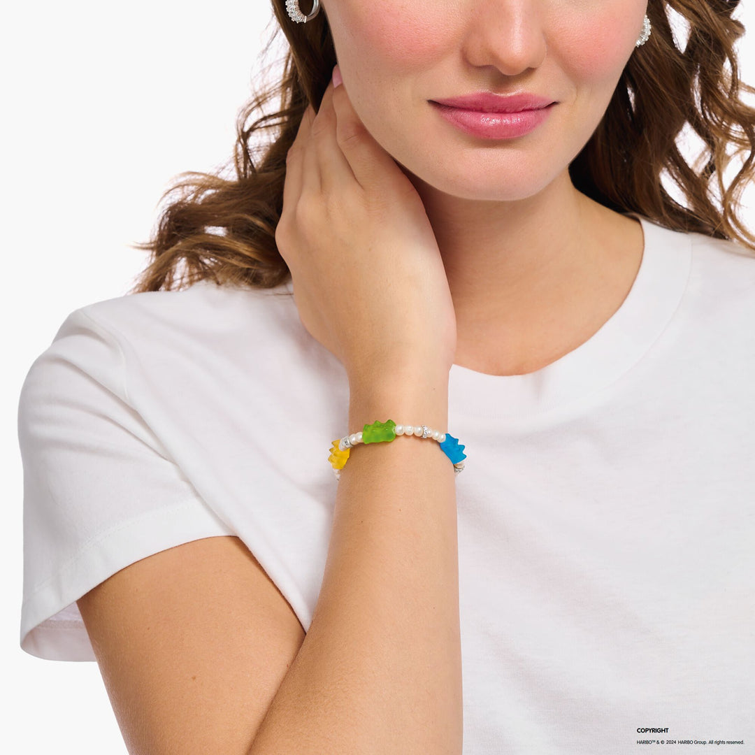 THOMAS SABO x HARIBO: Silver Bead bracelet with colourful golden bears