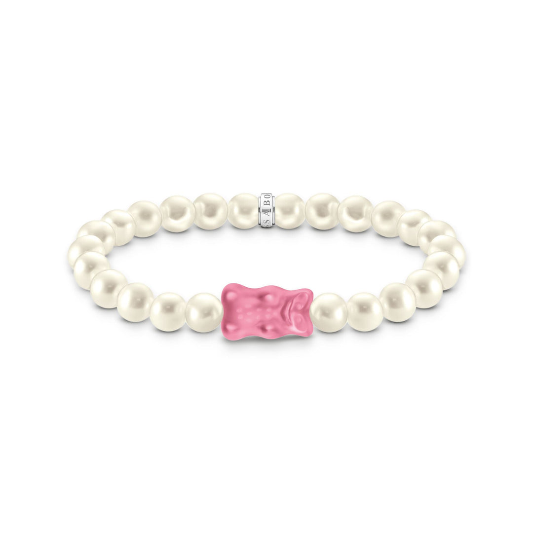 Pearl bracelet with pink Goldbear | The Jewellery Boutique