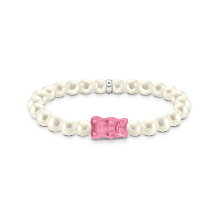 Pearl bracelet with pink Goldbear | The Jewellery Boutique