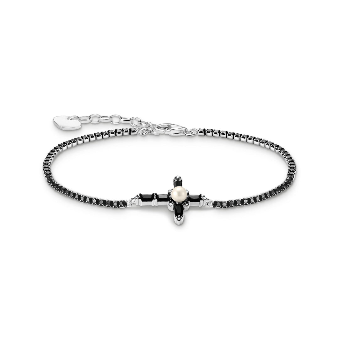 Bracelet with black zirconia and cross Cross Romance | The Jewellery Boutique