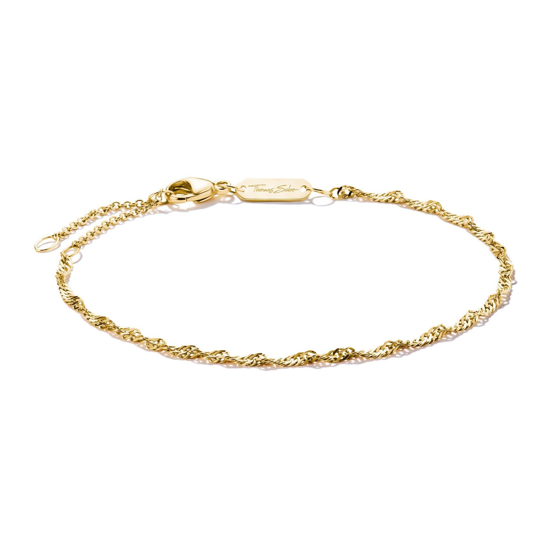 THOMAS SABO Gold-Tone Stainless Steel Singapore Bracelet 1.7mm