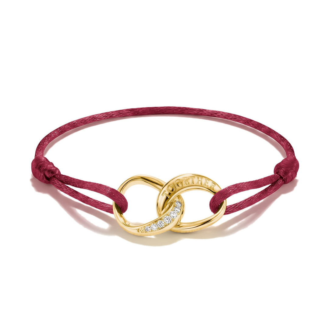Textile bracelet Together red with zirconia | THOMAS SABO Australia