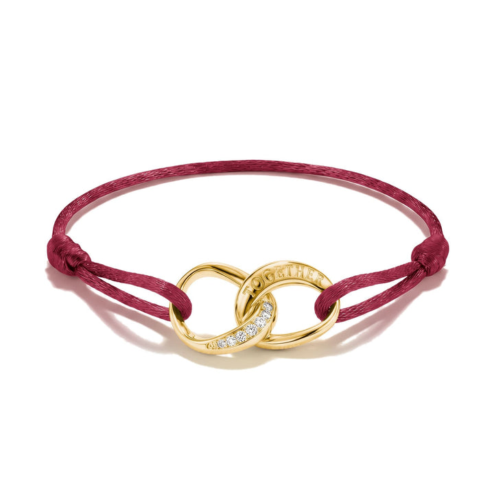 Textile bracelet Together red with zirconia | THOMAS SABO Australia