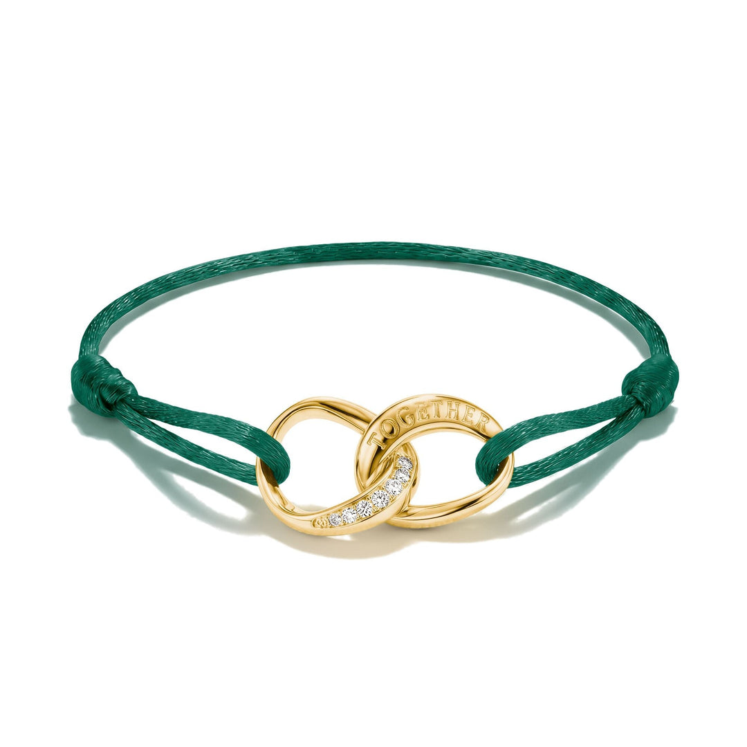 Textile bracelet Together green with zirconia | THOMAS SABO Australia