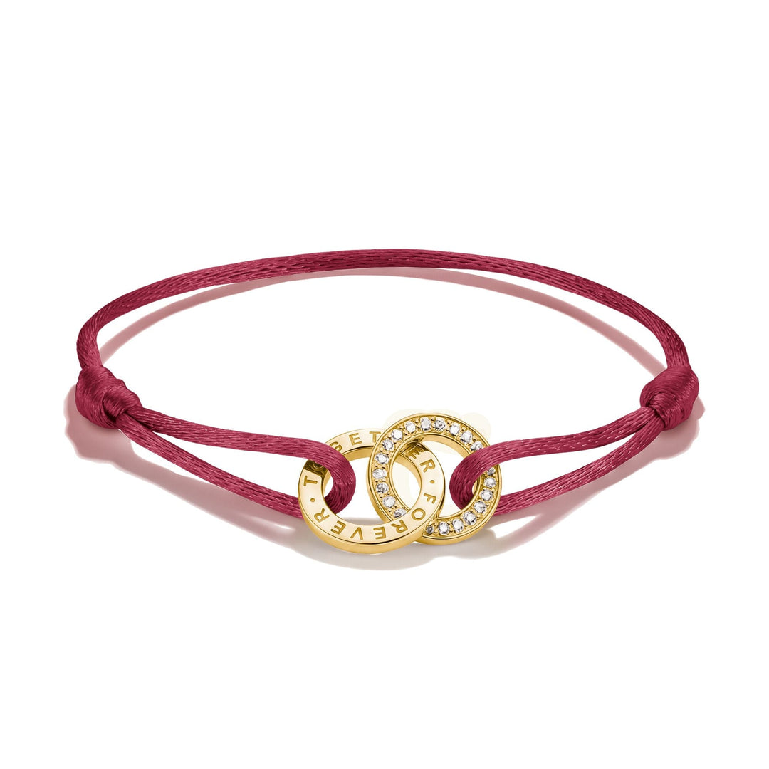 Textile bracelet Together red with zirconia | THOMAS SABO Australia