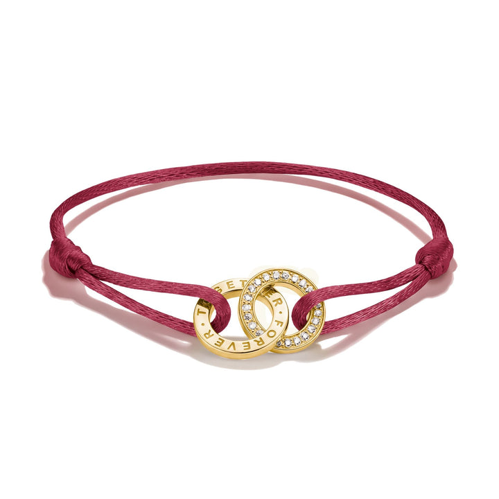 Textile bracelet Together red with zirconia | THOMAS SABO Australia