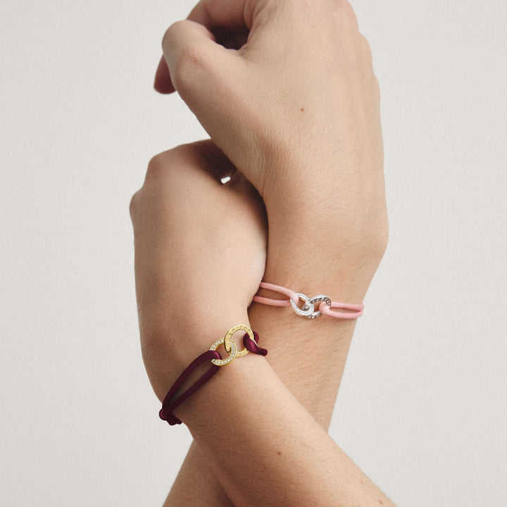 Textile bracelet Together red with zirconia | THOMAS SABO Australia